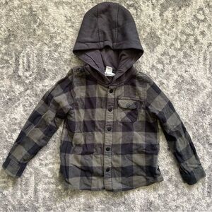 Boys Ripzone Button Up Jacket, Hoodie, Plaid Hooded Kids Shirt
